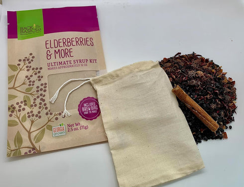 Elderberries & More Ultimate Syrup Mix - Makes Approx. 32 oz with Honey - Organic Dried Ingredients -Included Tea Bag - Elderberry, Rosehips, Hibi...