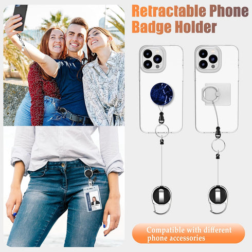 Ominia Retractable Phone Tether Lanyard: Anti-Theft Retractable Phone Lanyard with Universal Phone Tether Cord Wrist & Finger Lanyard Phone Tether...
