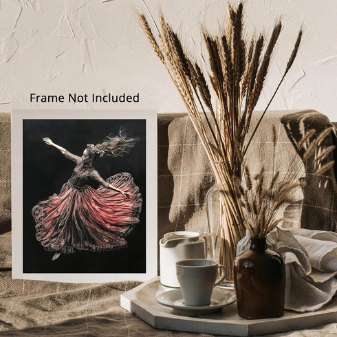 Posterizer 1 pcs-art of a woman with wavy dress floating -2-Fantasy & Fiction Art Gift for Men Women Entrepreneur Teens Decor for Home & Office-...