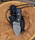 HotSteel Handmade Neck knife-Damascus Steel Full Tang knife 5'' Mini fixed blade knife-Bushcraft knife-Camping knife-Hunting knife with leather sh...