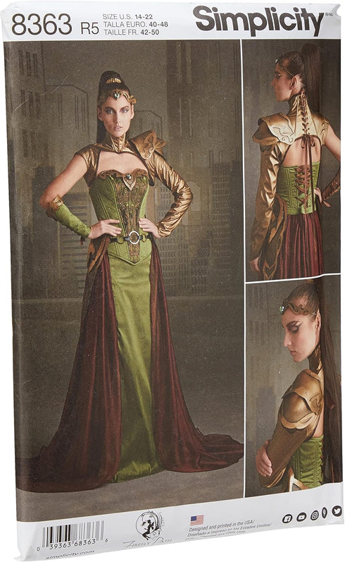 Simplicity 8363 Women's Fantasy Elf Ranger Halloween and Cosplay Costume Sewing Pattern, Sizes 14-22...