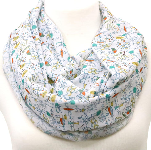 Science Infinity Scarf for her geeky women chemistry biology scientist physics colorful...