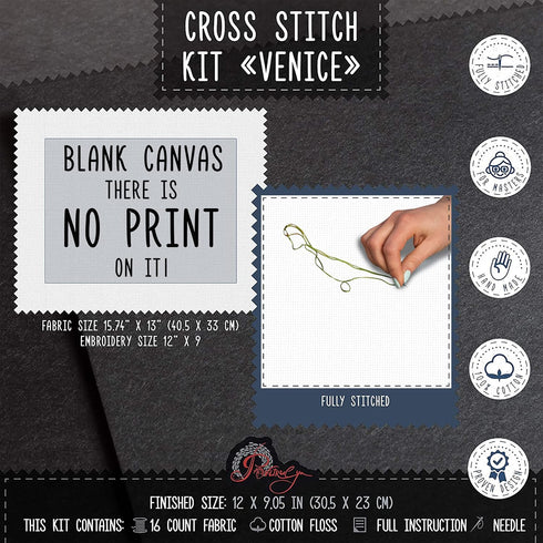 Povitrulya Counted Cross Stitch Kit for Adults 'Venice'...