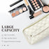 Makeup Bag - Large Capacity Travel Cosmetic Bag for Women, Multifunctional Open Flat Toiletry Bag with Handle, Washable Waterproof Beauty Zipper M...