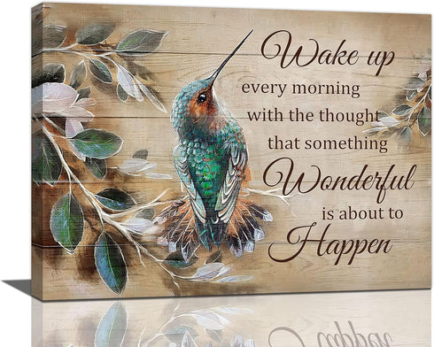 Hummingbird Wall Art Rustic Hummingbird Pictures Wall Decor Canvas Prints Farmhouse Country Bird Painting Framed Modern Artwork for Bedroom Living...