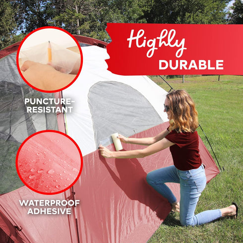 XFasten RV Awning Repair Tape, 6-Inch by 30-Foot, Waterproof Rip Stop Patch for Vinyl, RV punctures, Camper, Awning, Canopy, Tents, Tarpaulin and ...