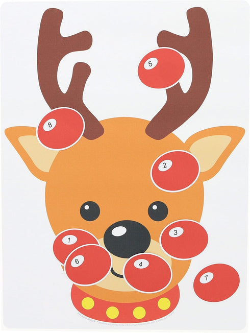 Stickamajigger Stick the Red Nose on the Reindeer Poster Game - Restickable Reusable...