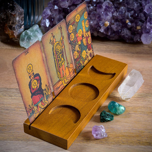 Curawood Tarot Card Holder Stand - Display Your Daily Draw - Witchy Gifts for Women, Tarot Accessories, Wiccan Altar Supplies, Witchcraft Decor, D...