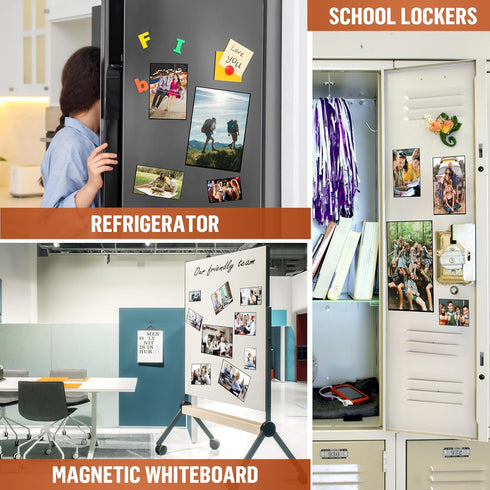 JUZARI 10 Pack 4x6 Magnetic Picture Frames for Refrigerator - Magnet Picture Frames for Fridge - Magnetic Photo Sleeves - Magnetic Photo Pockets -...
