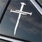 Cross with Nails Decal Vinyl Sticker Auto Car Truck Wall Laptop | White | 4" x 6"...