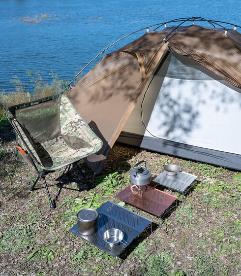 iClimb Mini Solo Folding Table Ultralight Compact for Backpacking Camping Hiking Beach Picnic (Gunmetal, Mini)...