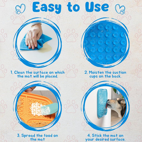 Licking Mats for Dogs and Cats, Slow Feeder Lick Pad with Suction Cups for Dog, Crate Training Pet Toy, Pet Supplies Bathing, Grooming, Training (...