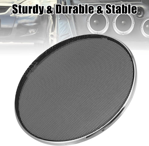 X AUTOHAUX 2pcs 6.5 Inch Car Metal Audio Speaker Grill Cover Mesh Woofer Horn Guard Decorative Circle Grille Protector Silver Tone...