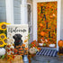 Floral Black Lab Garden Flag Large Fall House Flag 28x40 Double Sided Orange Wildflower Labrador Dog Yard Flags for Outside Autumn Lawn Flags Welc...