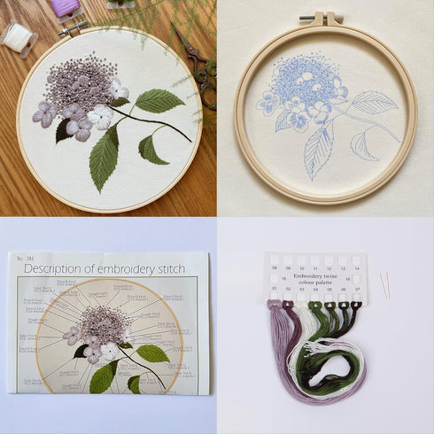 Silentsea 3 Sets of Starter Kits for Embroidery Beginners, Including 3* Embroidery Cloth with Patterns, Hoop, Needle, Manual and Other Manual DIY ...
