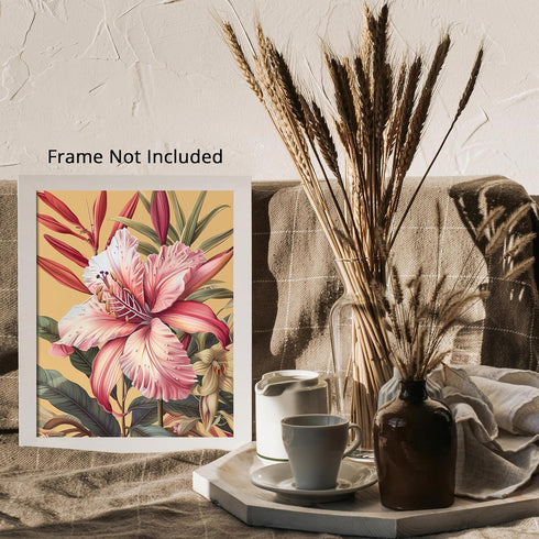 Posterizer 1 pcs-unique lush pastel pink flower for chi decor-Floral & Botanical Art-Abstract & Modern Art-Decor for Home & Office- UNFRAMED Wall ...