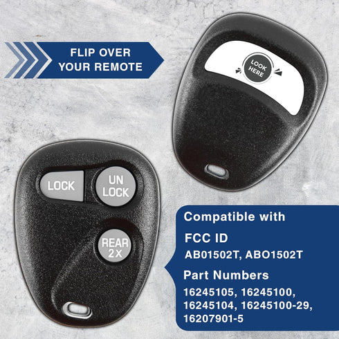 KeylessOption Key Fob Replacement for 1996 1997 1998 1999 2000 2001 2002 Buick Cadillac Chevrolet GMC Oldsmobile Pontiac Keyless Entry Remote Cont...