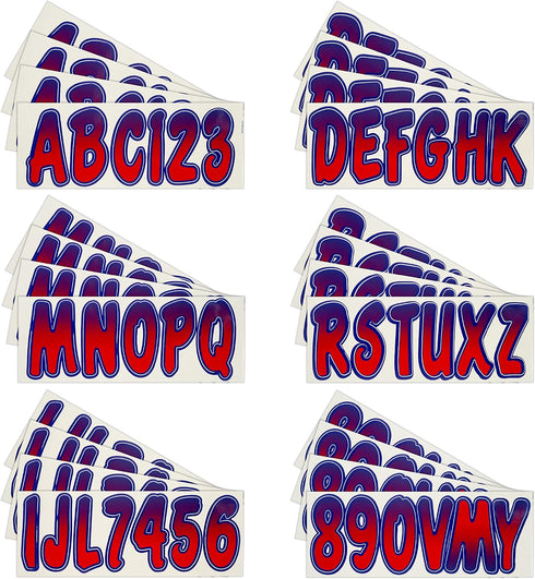 Hardline Products Series 200 Factory Matched 3-Inch Boat & PWC Registration Number Kit, Red/Purple - REPUG200...