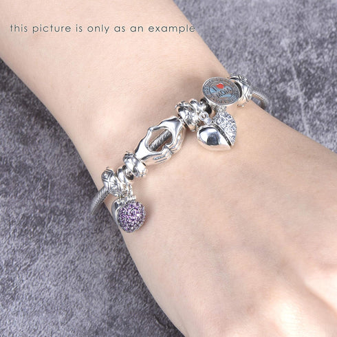 GW 925 Sterling Silver Heart Charms Fit for Bracelets Pendant for Necklace for Women...