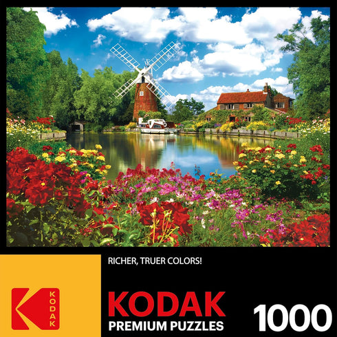 RoseArt - Kodak Premium - Hunsett Mill and The River Ant, Norfolk, England - 1000 Piece Jigsaw Puzzle for Adults...