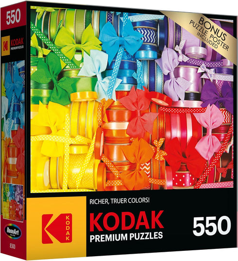 RoseArt - Kodak Premium - Rainbow Ribbons and Bows - 550 Piece Jigsaw Puzzle for Adults...