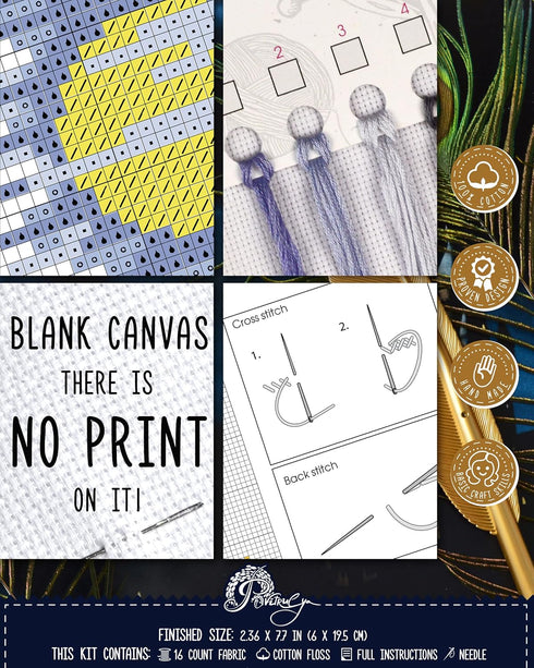 Povitrulya Counted Cross Stitch Kit Magic Night - DIY Bookmark Set for Hand Embroidery...