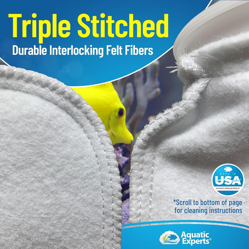 Aquatic Experts 4 inch Ring 100 Micron Felt Filter Sock - Filter Socks for Saltwater Aquarium, Sump Filter Sock, Freshwater Aquarium Socks, Reef F...