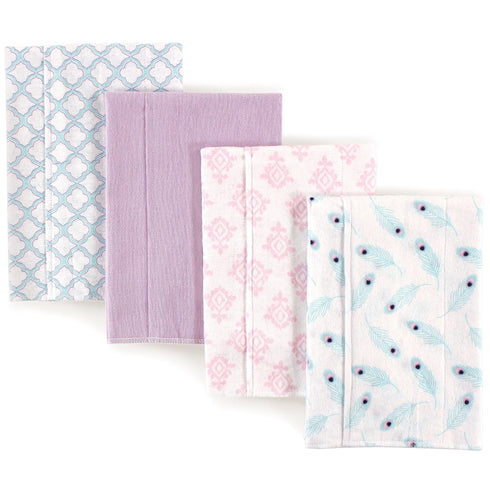 Hudson Baby Unisex Baby Cotton Flannel Burp Cloths, Peacock Feather, One Size...