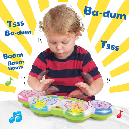 Magic Touch Drum, Toddler Light Up Music Bongos Toy, Infant Touch Sensor Musical Instrument Baby Drum, Birthday for 9 12 18 24 Month, 1 2 3 Year O...