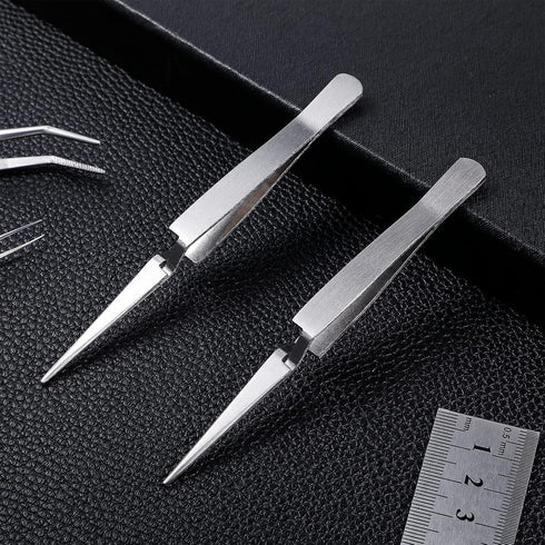 3 Pieces Reverse Tweezers Locking Tweezers for Crafting Cross Locking Electronics Tweezers Reverse Action Forceps Reverse Tension Tweezers Stainle...