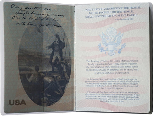 Set of 2 Heavy Duty Clear Vinyl Plastic Passport Cover Holder Travel MADE IN USA...