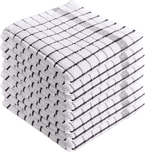 AMOUR INFINI Kitchen Dish Cloths Set of 8 - Ultra Soft, Highly Absorbent, Quick-Drying Terry Cotton Dishcloths 12"x12" Inch Wash & Cleaning Cloths...