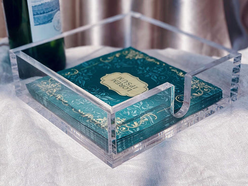 IEEK Acrylic Cocktail Paper Napkin Holder,Decorative Clear Cocktail Napkin Caddy Beverage Napkin holder,Pack of 1...