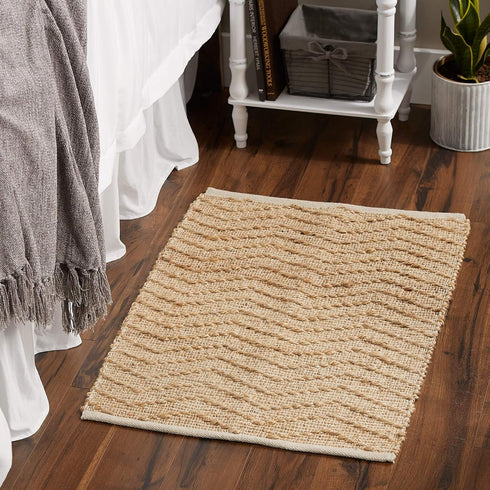 DII Woven Rugs Collection Hand-Loomed Jute, 2x3', Off-White Chevron...