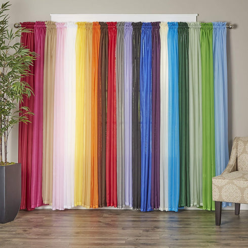 Elegant Comfort Luxury Sheer Curtains, Window Treatment Curtain Panels with Rod Pocket for Kitchen, Bedroom and Living Room (40 x 84-inches Long, ...