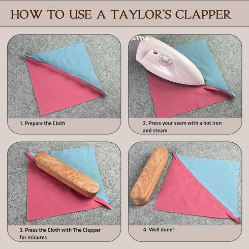 Savina Tailors Clapper for Quilting, Hard Wood Professional Multipurpose Durable for Seam Ironing, Flattening Tool. Great for Setting Fabric Folds...