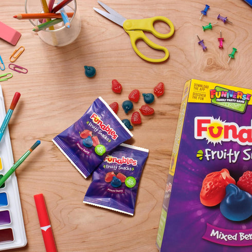 Funables Fruity Snacks, Mixed Berry Fruit Flavored Snacks, 0.8 Ounce Pouches (Pack of 10)...