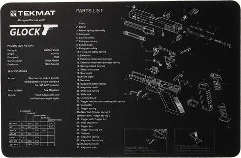 TekMat Gun Cleaning Mat for use with Glock , Black...