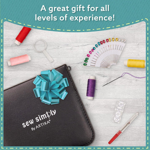 ARTIKA Sewing Kit for Adults and Kids - Small Beginner Set w/Multicolor Thread, Needles, Scissors, Thimble & Clips - Emergency Repair and Travel K...