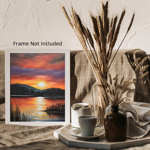 Posterizer 1 pcs- sunrise and sunset-landscape nature scene 2-Landscape & Nature Art-Floral Botanical Art- Decor for Home & Office- unframed wall ...