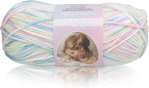 MARY MAXIM Baby's Best Yarn-Rainbow Print, Multicolor 513 Foot...