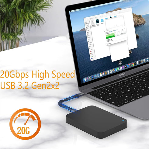 Extra Short Flexible USB C Cable 5.3 inch,USB 3.2 Gen 2 20Gbps Data Transfer 100W PD Fast Charge Flat Type C Cable for Thunderbolt 3 MacBook,Chrom...
