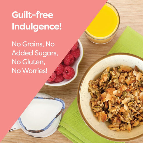 Kiss My Keto Granola Cereal – Salted Caramel Keto Granola Low Carb Cereal (2g-Net) Low Sugar Granola – Grain Free Granola Keto Cereal, Gluten Free...