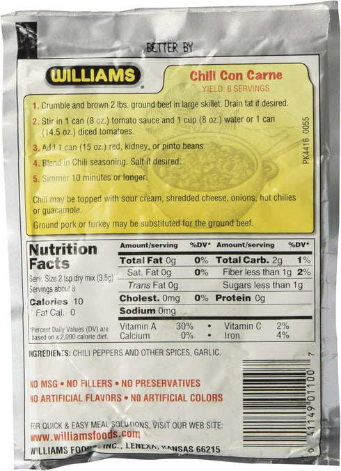 Williams, Ssnng Chili Original 1 oz (Pack of 12)...