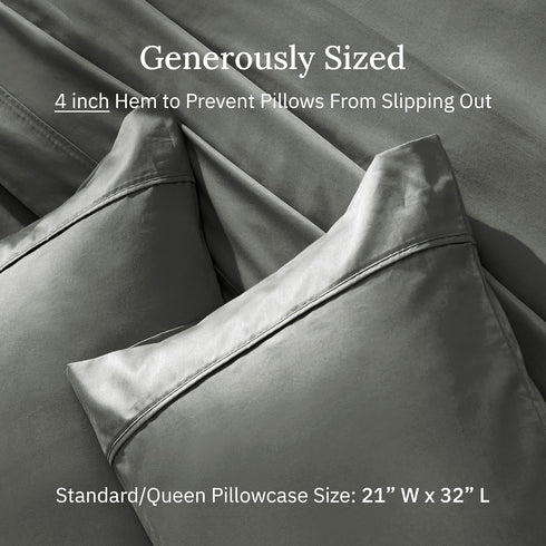 California Design Den Standard Queen Size Pillowcase Set - 400 Thread Count, 100% Cotton Sateen, Set of 2 Pillow Covers, Breathable, Cooling, Soft...