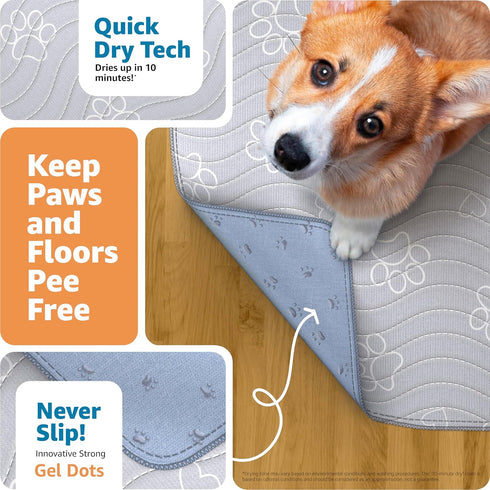IMPROVIA® 2 Pack 18X24 in. Small Reusable Puppy Pad – Waterproof, Extra-Absorbent, Washable Pee Pad for Dog Training, Whelping, & More – Protect Y...