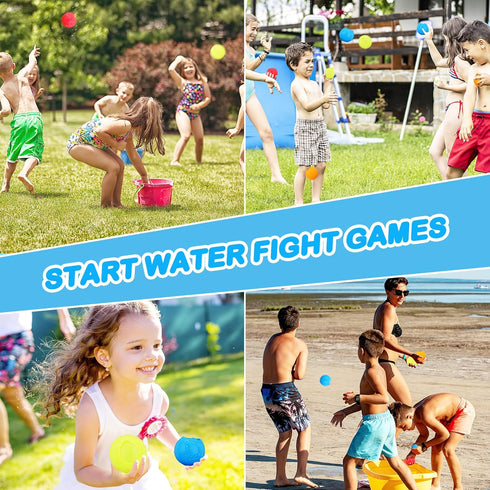 Water Balls 12 Pack Reusable Quick Fill Water Balloons Bombs Splash Soaker Ball Summer Outdoor Indoor Water Fight Toy for Kids Backyard Pool Activ...