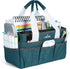 JJRING Craft Organizer Tote Bag for Art Storage, Caddy with Multiple Pockets, Bluish Green Sewing Bag for Scrapbooking, School, Medical, and Offic...