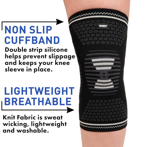 TKWC Knee Brace Compression Sleeve for Men Women, Knee Support for running, weightlifting, BasketBall, Knee Pads for Meniscus Tear, ACL, Arthritis...