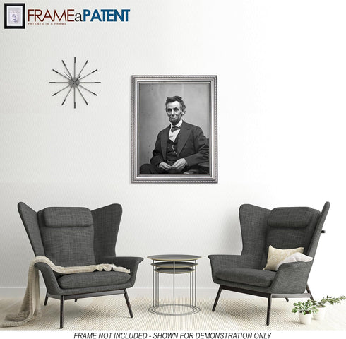 Frame a Patent Abraham Lincoln Photograph - Historical Artwork from 1865 - US President Portrait - (4" x 6") - Gloss...